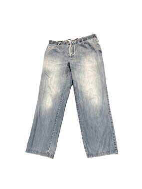 BOGGI MILANO ITALY DENIM JEANS CHINOS Blue Straight Leg Faded Pants W 38 L 28